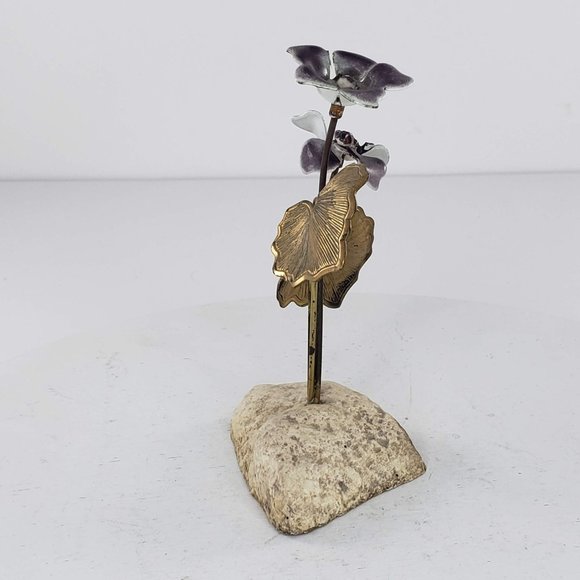 Bovano Metal Flower Enamel Copper Rock Cheshire Connecticut Purple - Picture 6 of 9